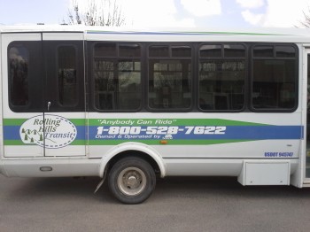 Close up of side view RHT bus